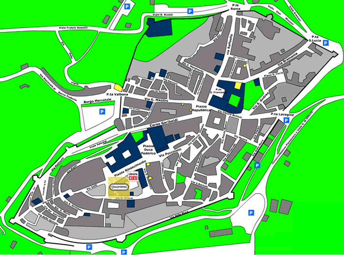 Mappa del comune di Urbino
